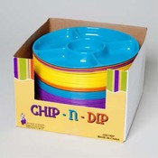 Bright Solid Colored Plastic Chip-N-Dip Tray