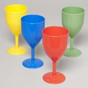 Bright Colored Plastic Wine Glass 14 Oz.