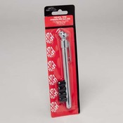 Pencil Tire Gauge With 4 Valve Caps