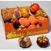 Pumpkin Decor with Rafia Trim