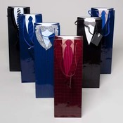 Mens Suit and Tie Wine Gift Bag