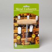 Metal Corkscrew With Wood Handle.