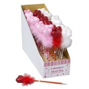 Heart Pen with Glitter & Feather
