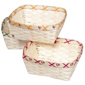 Harvest Basket With Rooster Painted Trim
