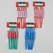 Plastic Christmas Straws 5 Pack