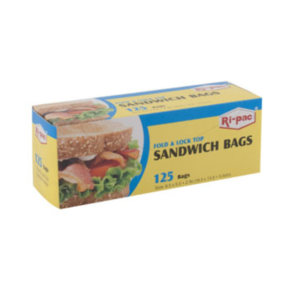 Wholesale Storage Bags 125 Count - Sandwich Fold Top(24x.02)