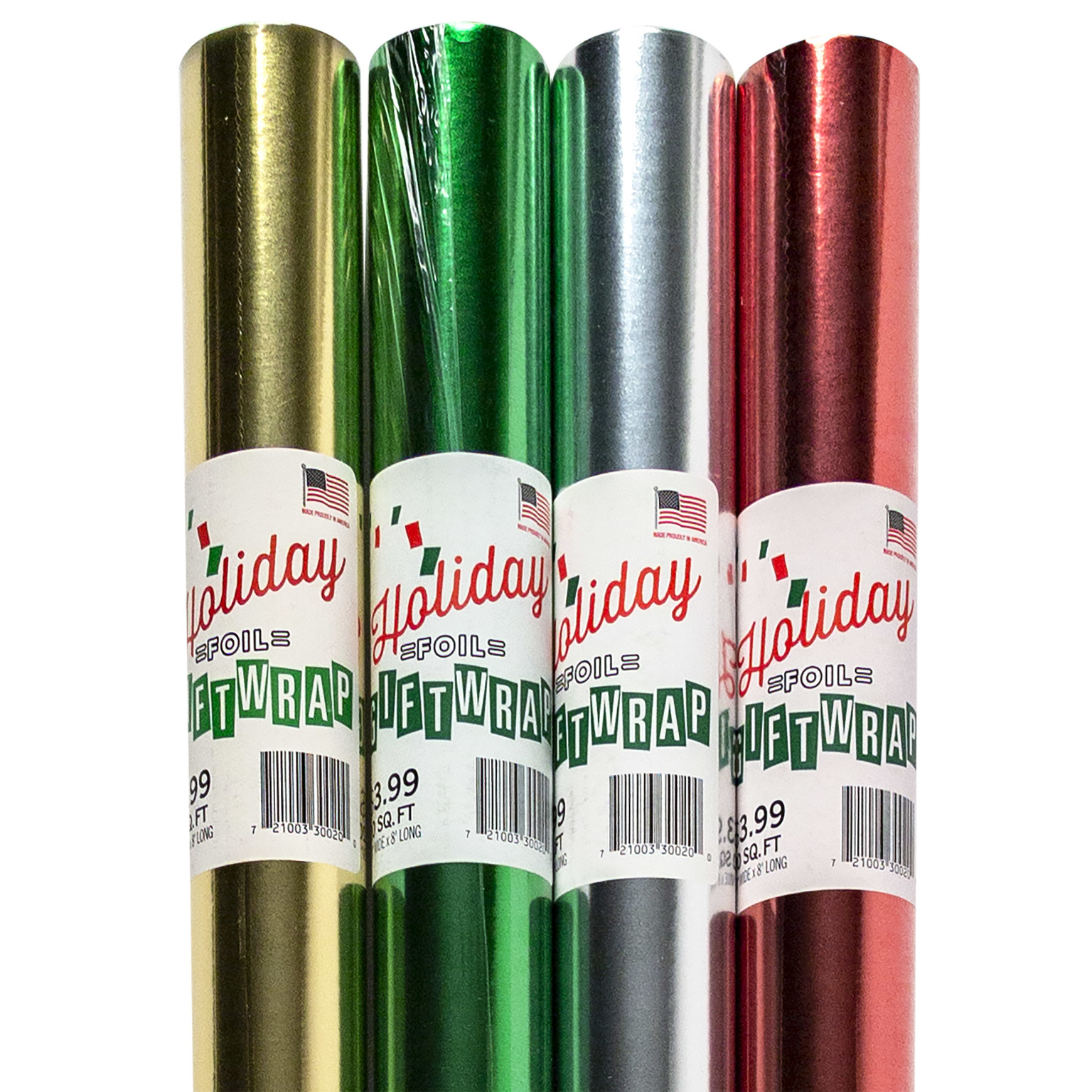Wholesale 20' Solid Color Foil Christmas Giftwrap Assorted