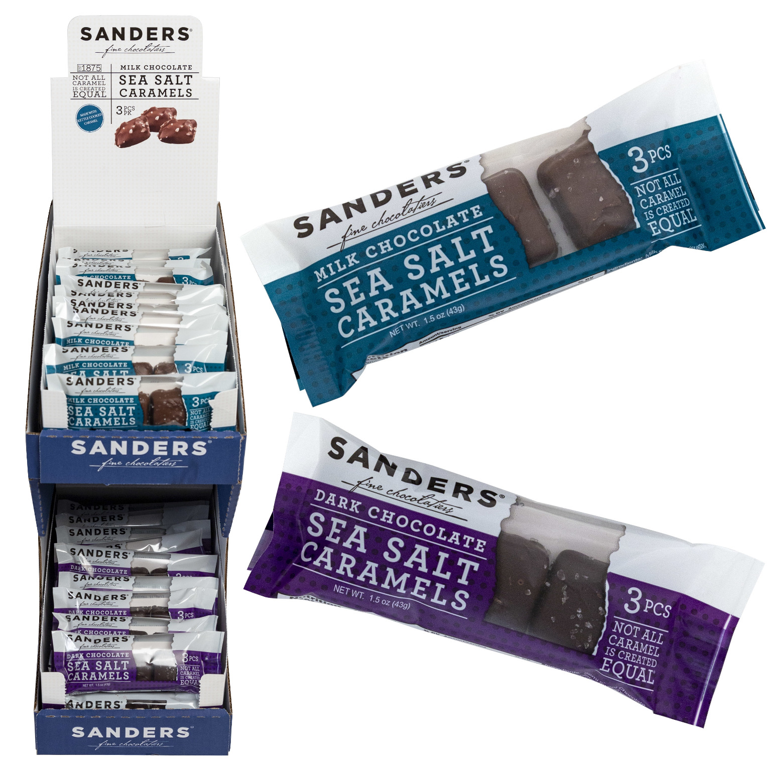 Wholesale Sanders Sea Salt Caramels Milk/Dark Chocolate