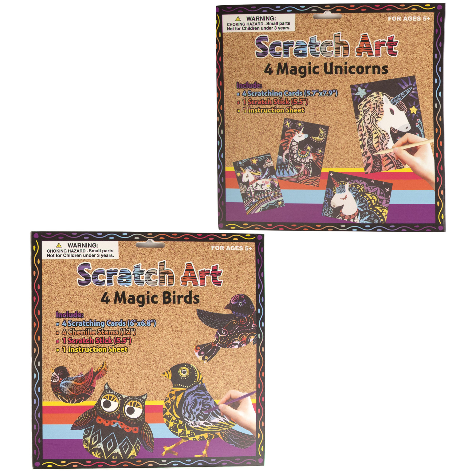 Wholesale Scratch Art Cards 2 Pack Assorted DollarDays
