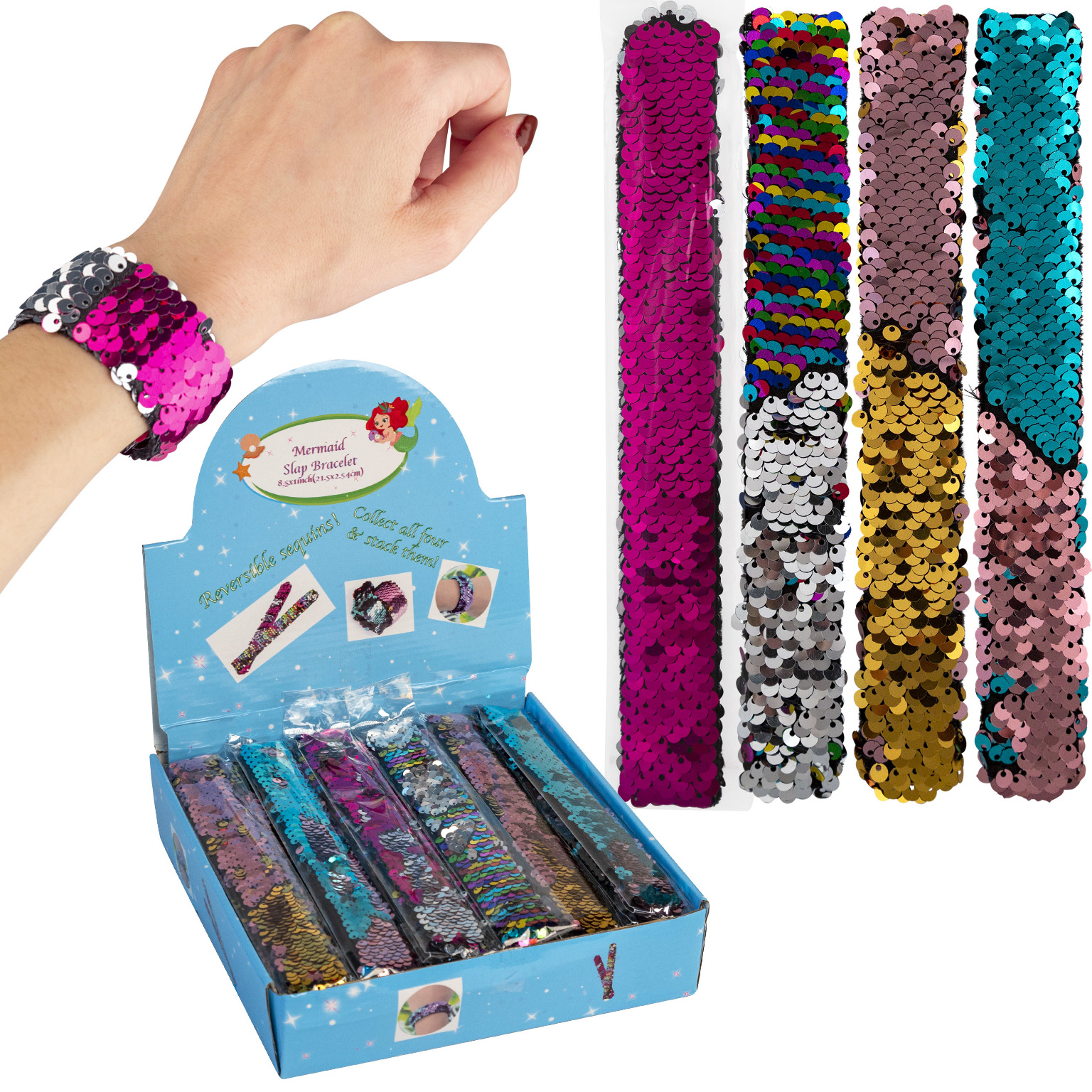 Wholesale Sequin Slap Bracelet Assorted Colors DollarDays