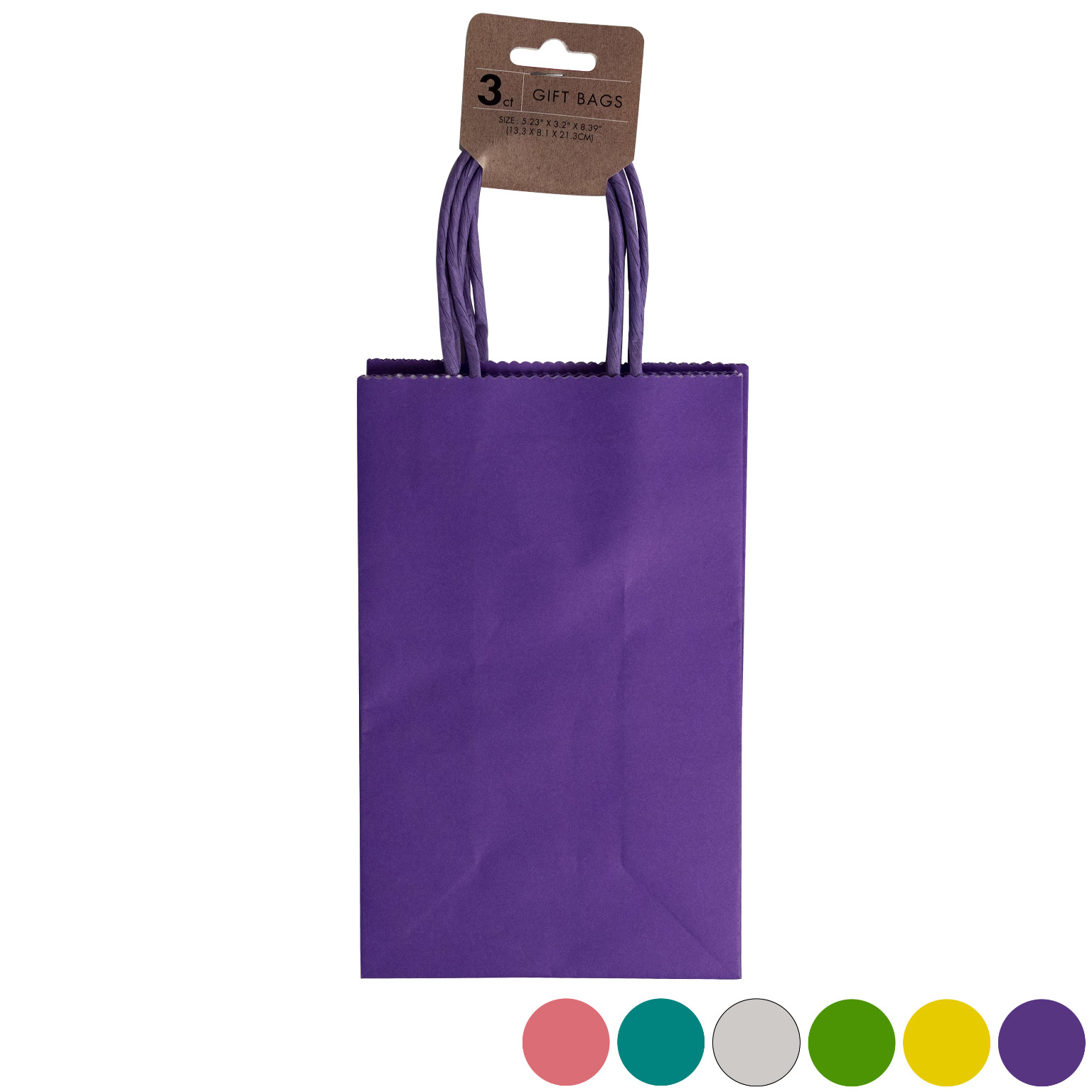 Wholesale Small Paper Gift Bag 3 Pack Assorted Colors
