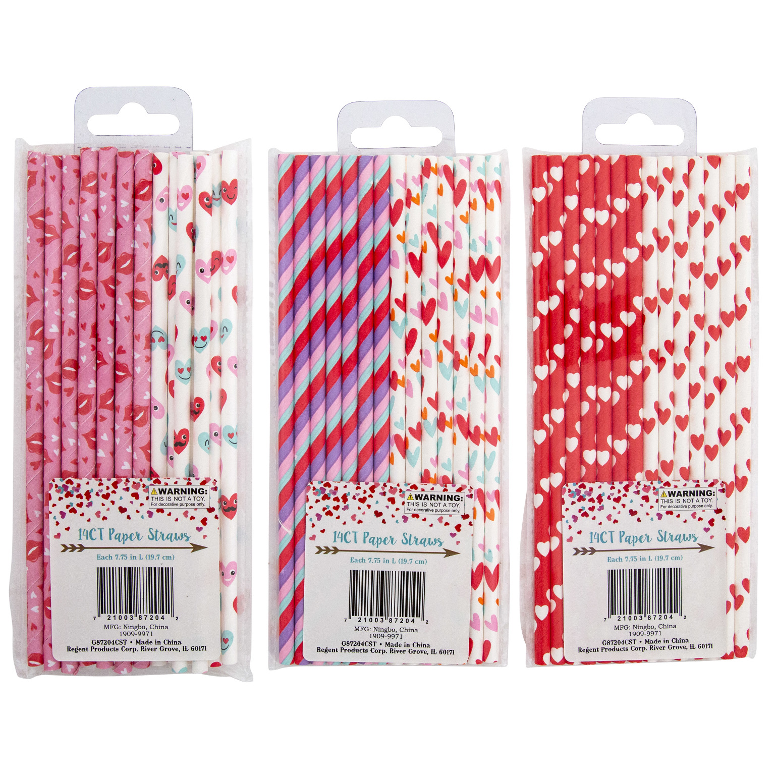 Wholesale 14 Count Valentine Paper Straws Assorted DollarDays