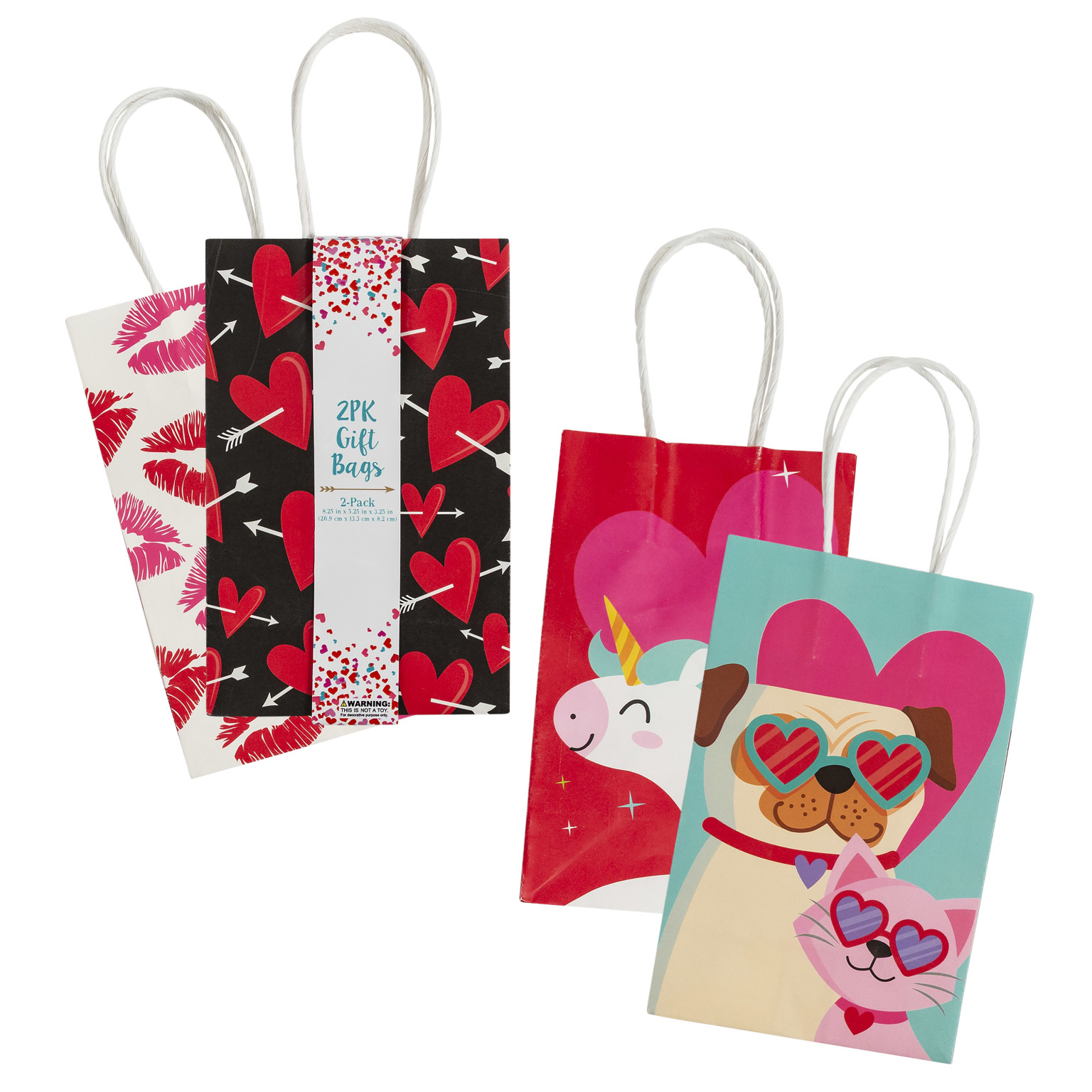 Wholesale 2 Pack Valentine Gift Bag - Assorted | DollarDays