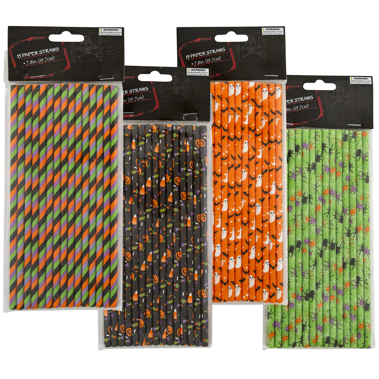 Wholesale 15 Piece Halloween Paper Straws Assorted DollarDays