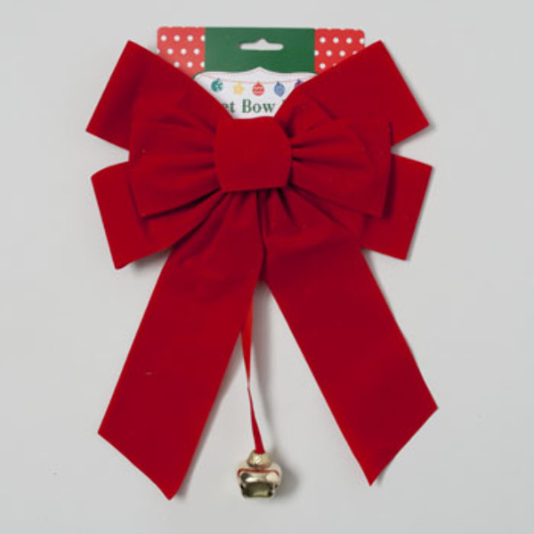 Wholesale Red Velvet Christmas Bow 10" x 15" (SKU 2124586) DollarDays