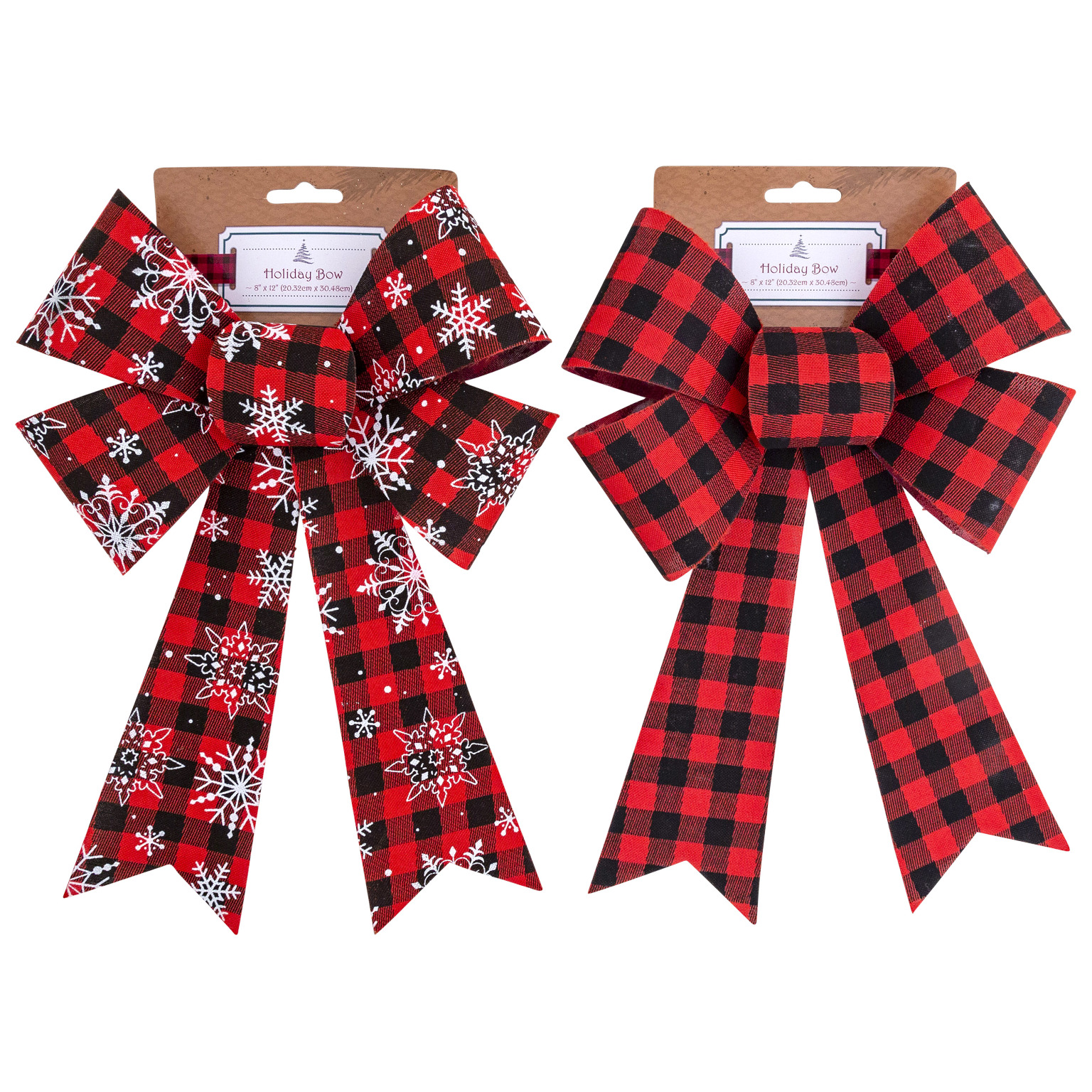 Wholesale Buffalo Check Holiday Bow 8"x12" Assorted DollarDays