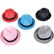 Straw Look Plastic Fedora Hats