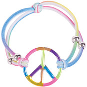 7" Elastic Rainbow Peace Bracelet