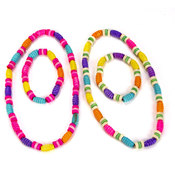 17" Wooden Necklace and  7.50" Bracelet Set