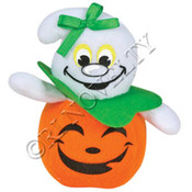 Plush Ghosts In Jack-O-Laterns