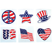 2" Stars &amp; Stripes Patriotic Temporary Tattoo