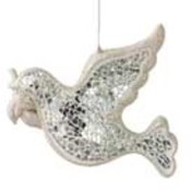 Mosaic Mirrored Dove Ornament