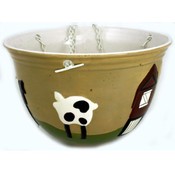 Folk Art Ceramic Hanging Planter(Pack of 3)
