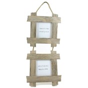 Rustic Driftwood Double Photo Frame