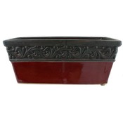 Red / Black Rectangle Accent Planter