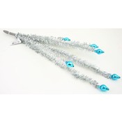 Silver / Blue Holographic Tinsel Pick