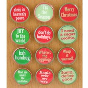 Circle Christmas Magnet with Quotes - 12 Assorted