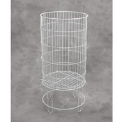Wire Round Dump Bin - 15" Dia. (White)