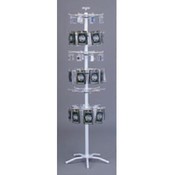 48 Peg-6 Tier Floor Spinner Display Rack - White Wholesale Bulk