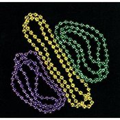 Faceted Plastic Metallic  Mardi Gras Beads