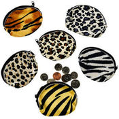 Plush Animal Print Coin Purse