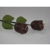 Long Stemmed Chestnut Brown Rose Candle