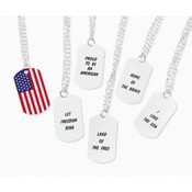 Patriotic Printed Dog Tag Necklaces