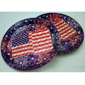 Patriotic Prismatic Laser Dessert Plates