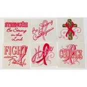 Inspirational Pink Ribbon Tattoos (Pack of 72)