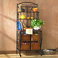 Iron/Wicker Baker's Rack