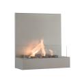 Satin Stainless and Glass Wall Mount Fireplace