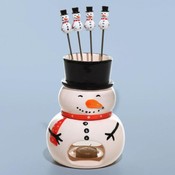 Snowman Fondue Set