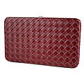 Wine Weaved  Flat Frame Wallet
