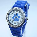 Royal Blue Paw Print  Silicone Watch #5573Paw