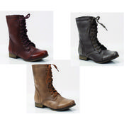 Lace Up Boots-Gray/Tan/Taupe
