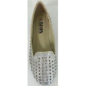 Silver Glitter Studded Flats