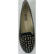Black Suede Studded Flats