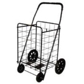 Jumbo Foam Wheel Folding Shopping Cart - Black