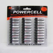 AA 30 Pack PowerCell Mercury Free Battery