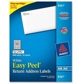 Avery Consumer Products  Inkjet Labels, Mailing, 1-3/4"x1/2", 2000/PK, White